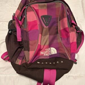 The North Face Wasatch Backpack - Pink and Brown Checkered